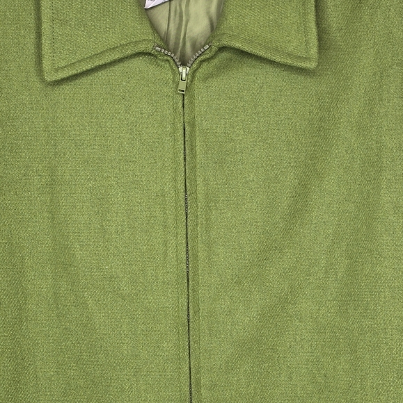 Green Wool Blend Zip-Up Jacket - Picture 8 of 8